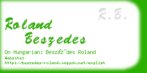 roland beszedes business card